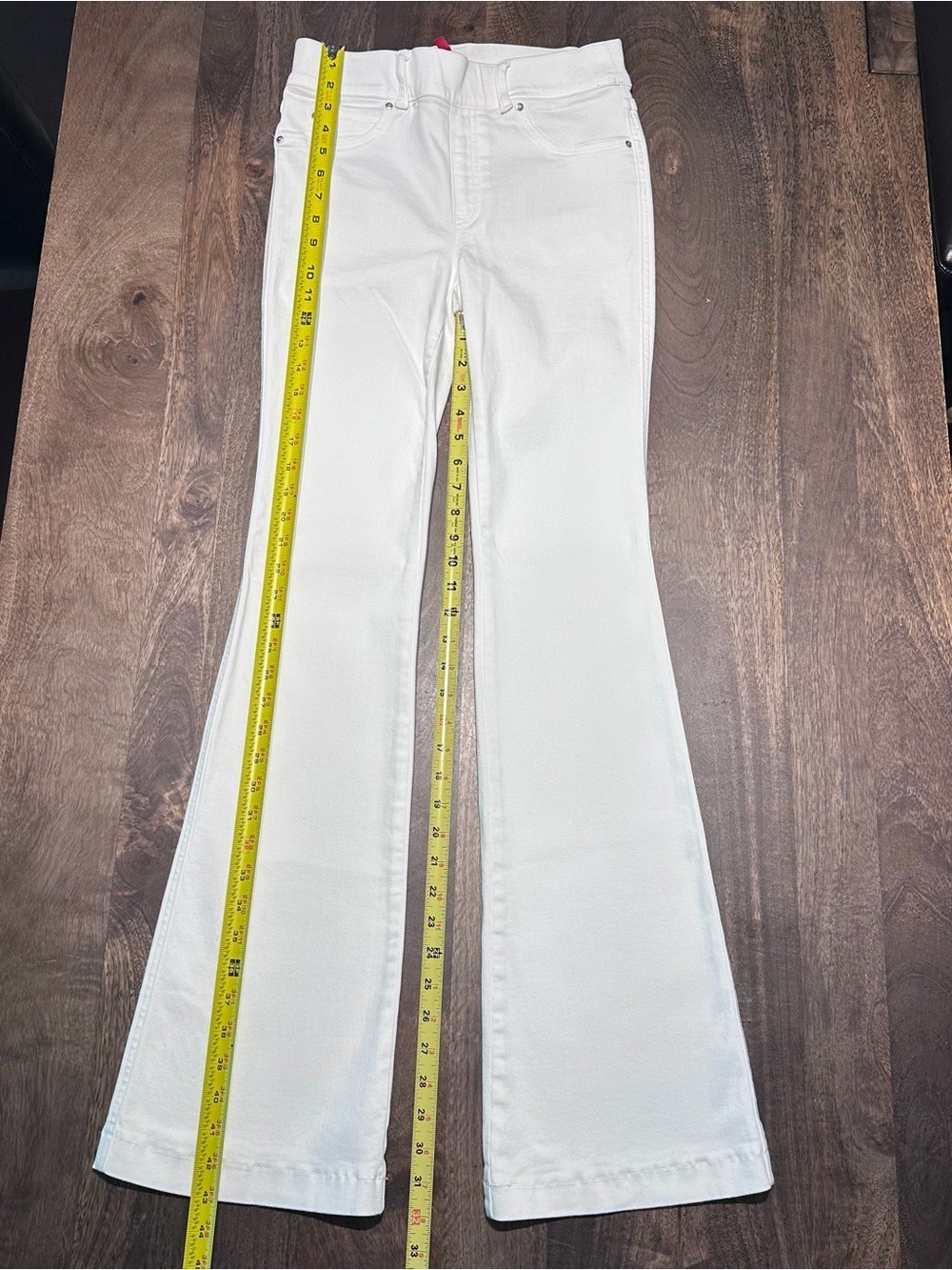 Spanx Jeans Womens Small White Flare High Rise Slim Pull On Stretch 20349R - Picture 10 of 11